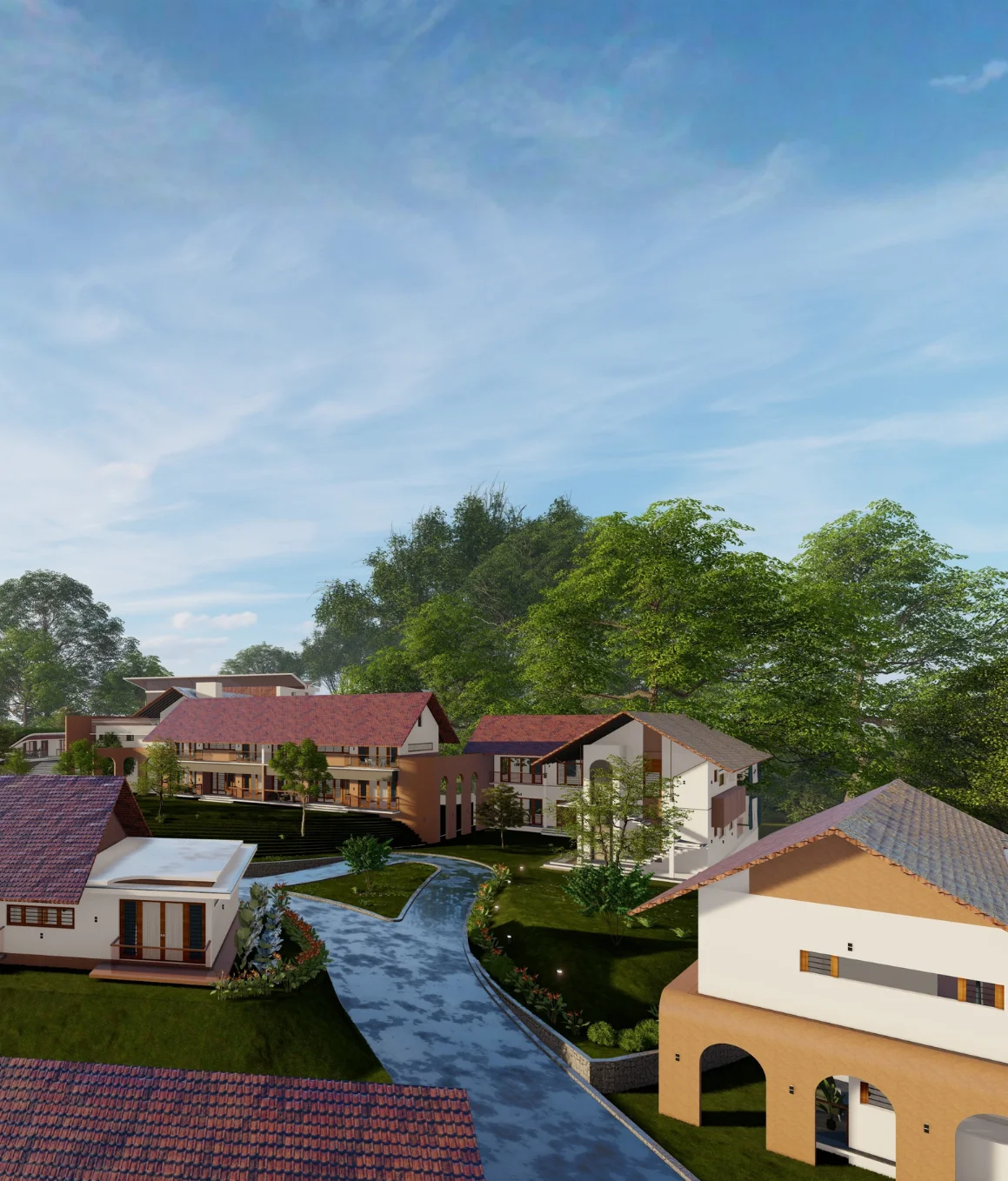 Retirement community environment at Green Gardens Senior Living Kerala.